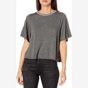 Velvet by Graham & Spencer Super Soft Gray Ringer Tee with Flowy Sleeves Sz: XS